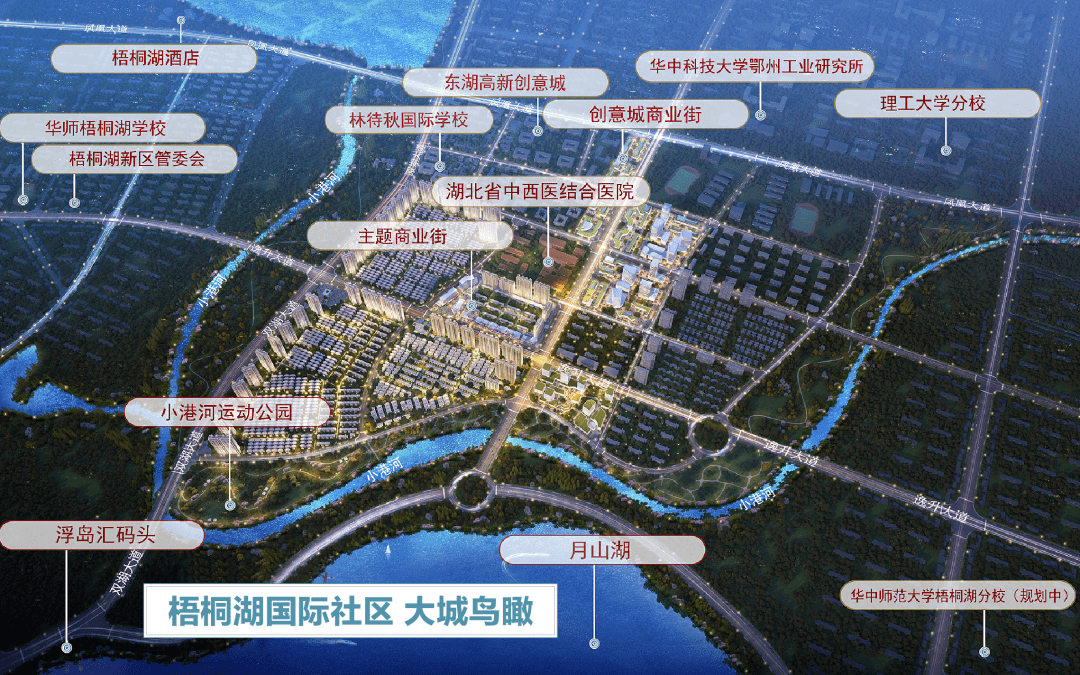 湖北省政府大力的政策支持下,梧桐湖新城坚持"科学立城,生态为魂"的核