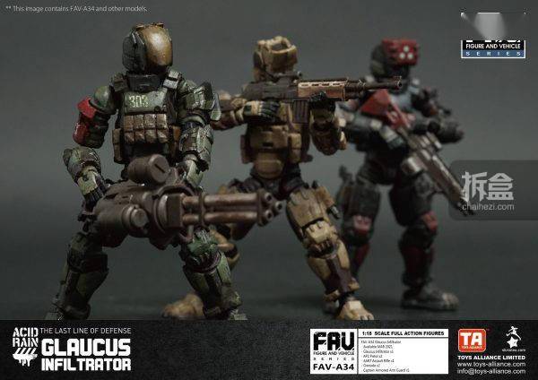 酸雨战争 FAV-A33绿水豚 A34格劳克斯渗透者 3.75寸兵