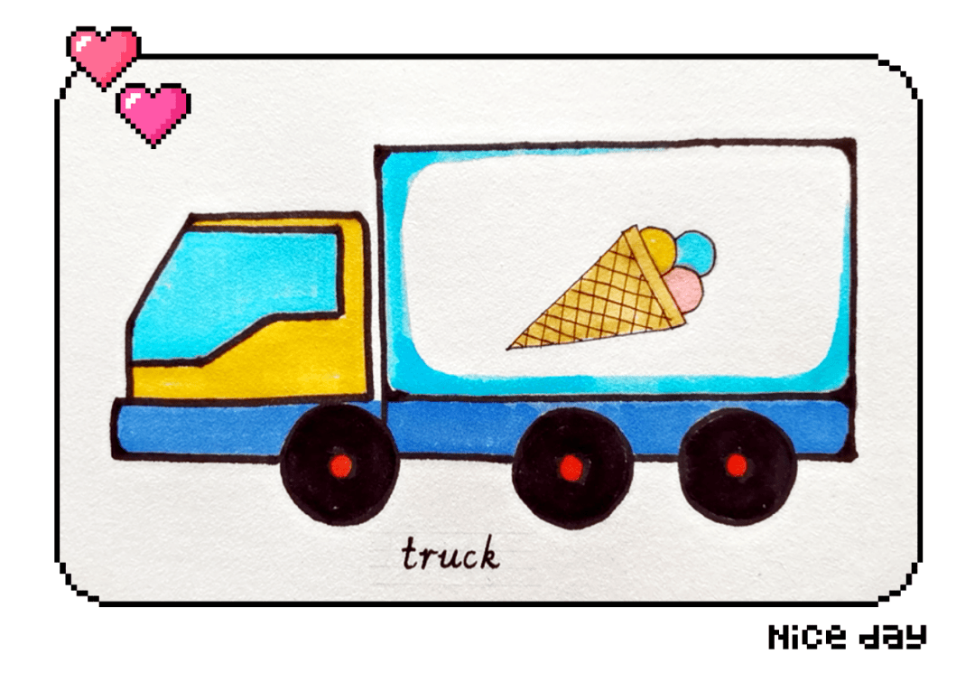 英语萌萌画 | truck 卡车