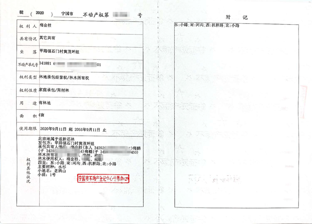 宁国市首本新一轮退耕还林不动产权证花落林农户