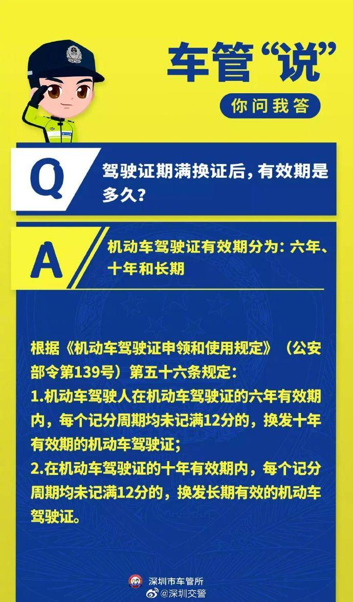 答疑解惑丨驾驶证期满换证后,有效期是多久?