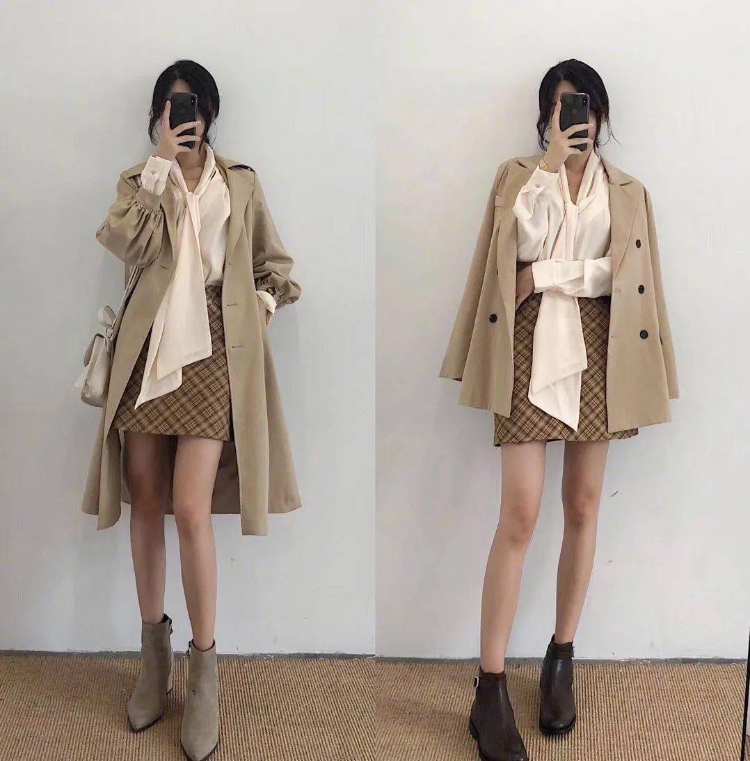 卡其|18套初秋“温柔低调”的质感通勤穿搭!