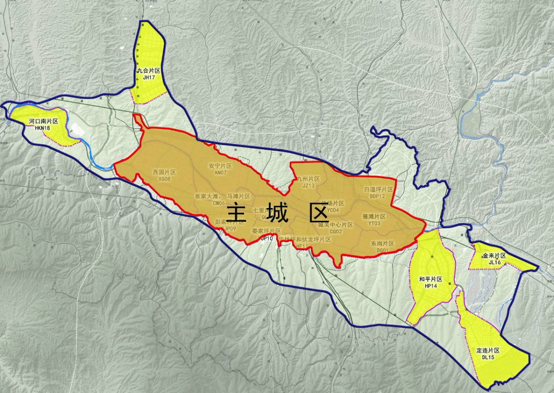 其中 重点区域即中心城区,包含城关区,七里河区,安宁区,西固区的部分