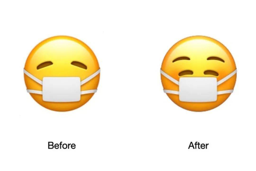苹果悄然调整 "戴口罩的脸"emoji:使其更具亲和力_表情