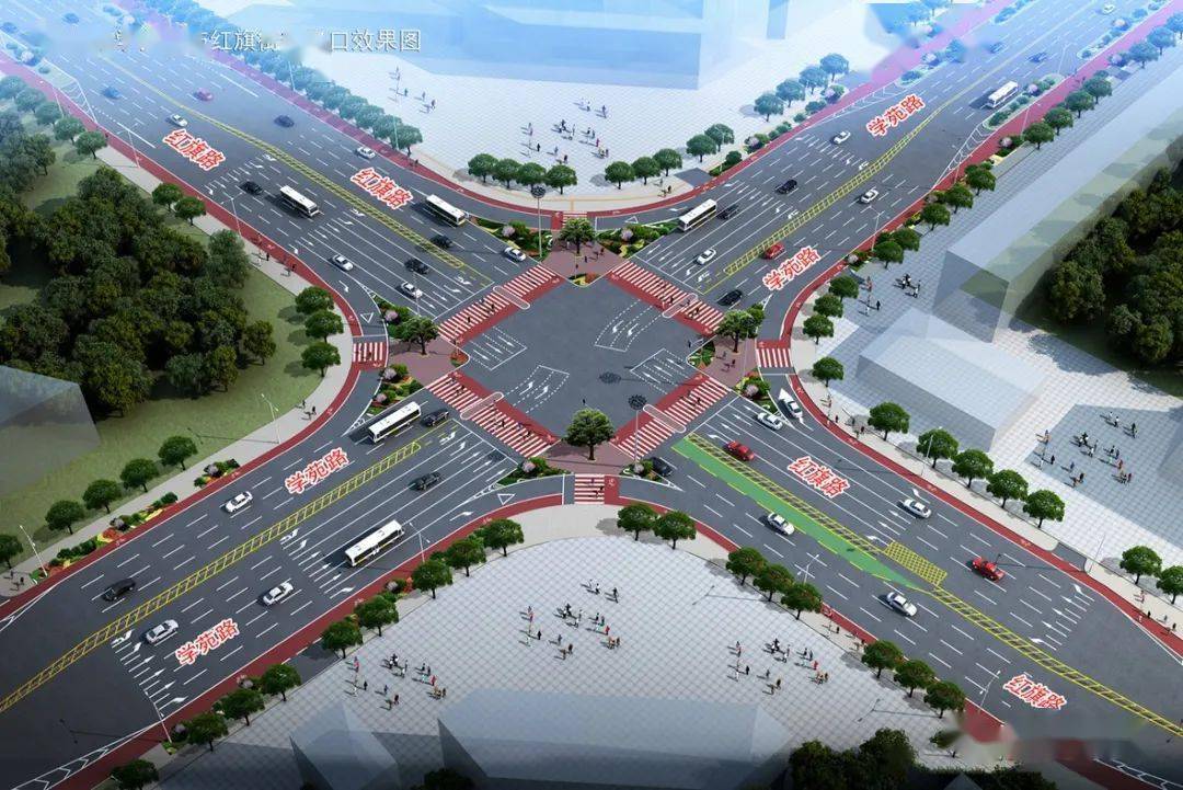 运城市区7个主要道路交叉口开始实施渠化岛建设