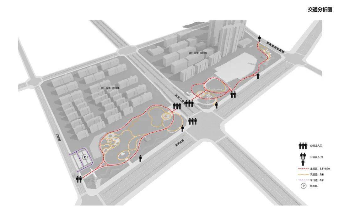 曲江花影公园交通分析图.