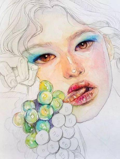 水彩|沉迷眼睛刻画的小伙伴看过来！Lina的水彩人物肖像步骤统统分享给你！