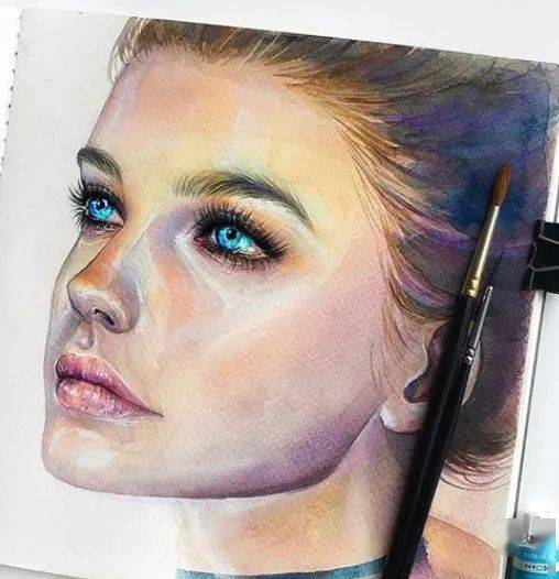 水彩|沉迷眼睛刻画的小伙伴看过来！Lina的水彩人物肖像步骤统统分享给你！