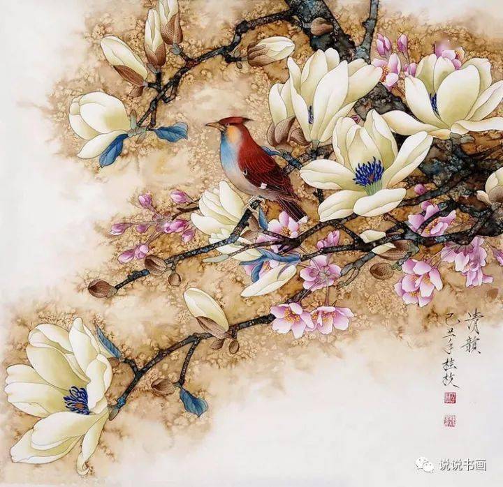 古代名家高洁玉兰花作品欣赏 玉兰花代表着报恩.