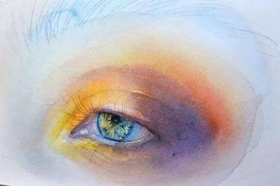 水彩|沉迷眼睛刻画的小伙伴看过来！Lina的水彩人物肖像步骤统统分享给你！