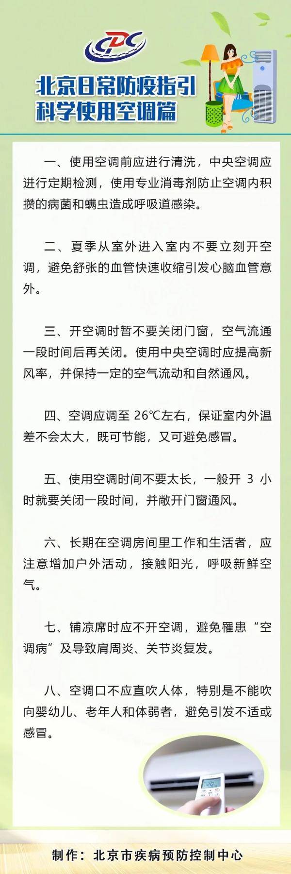 防疫|【北京日常防疫指引】科学使用空调篇