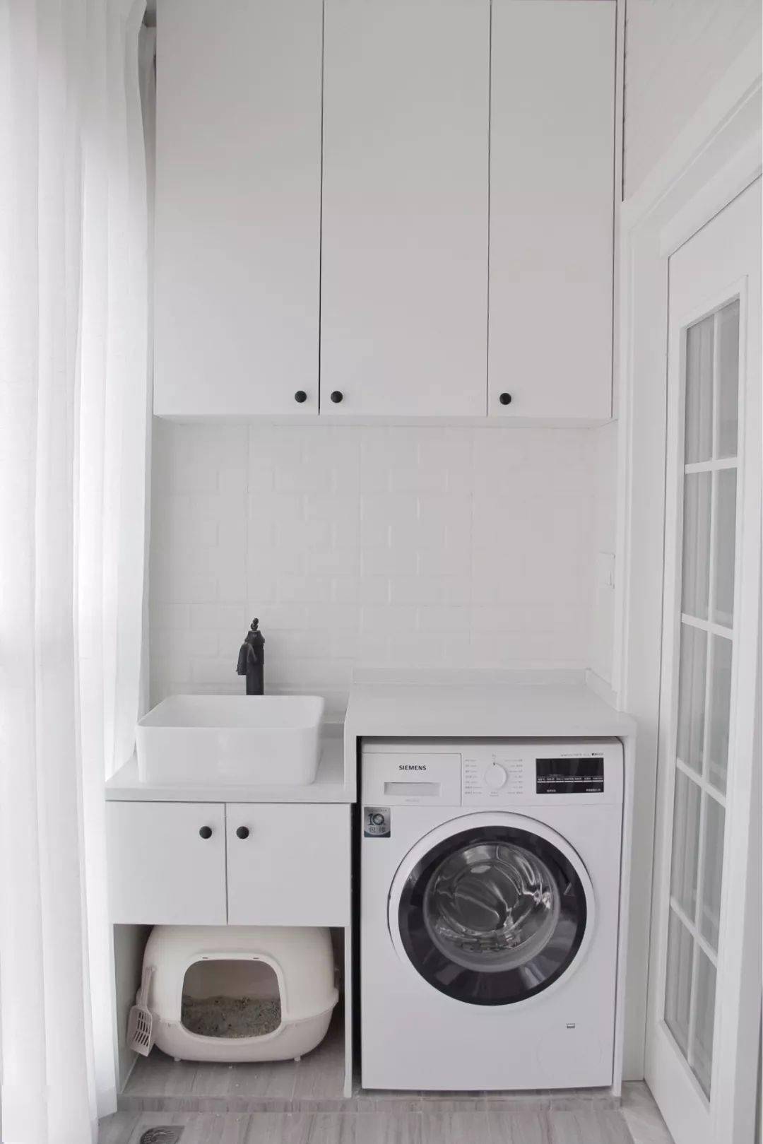 现代阳台 多功能洗衣机柜 容量满满 - 斑马设计设计效果图 - 躺平设计家
