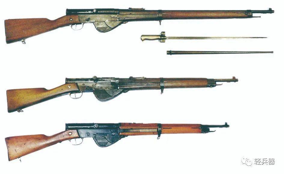m1917半自动步枪(上)及在其基础上改造的m1917卡宾枪(中)与m1918