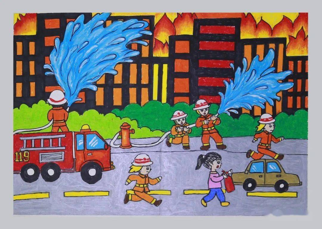 童心绘消防|普洱市第五届儿童消防作文绘画竞赛作品赏析(三)
