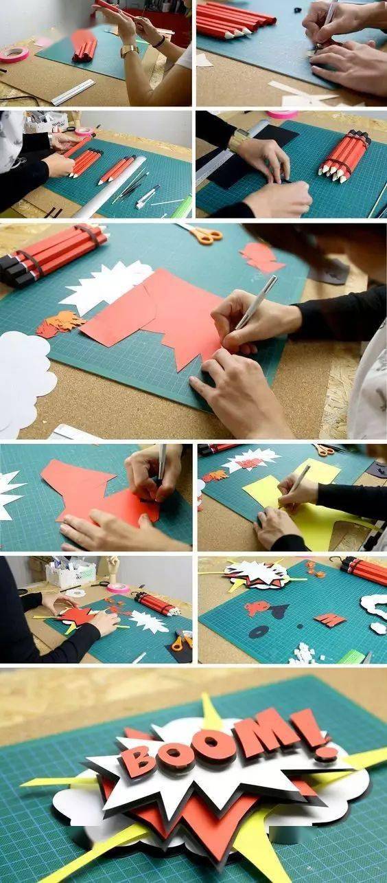 六款幼儿园立体雕刻折纸手工创意绘制