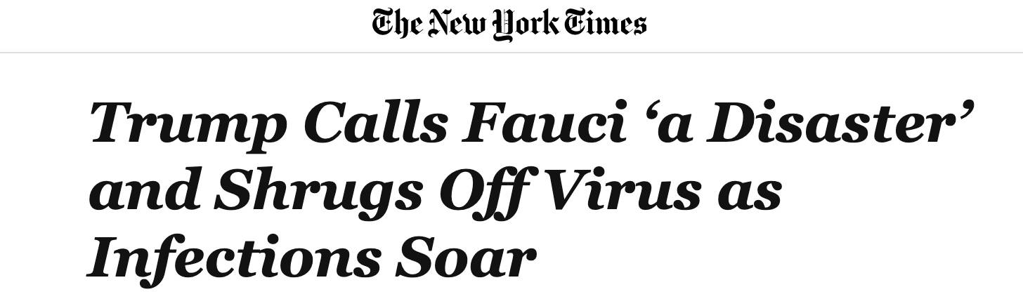 美国|特朗普攻击福奇是“灾难” 美媒：缓解美国疫情的最大希望被毁了