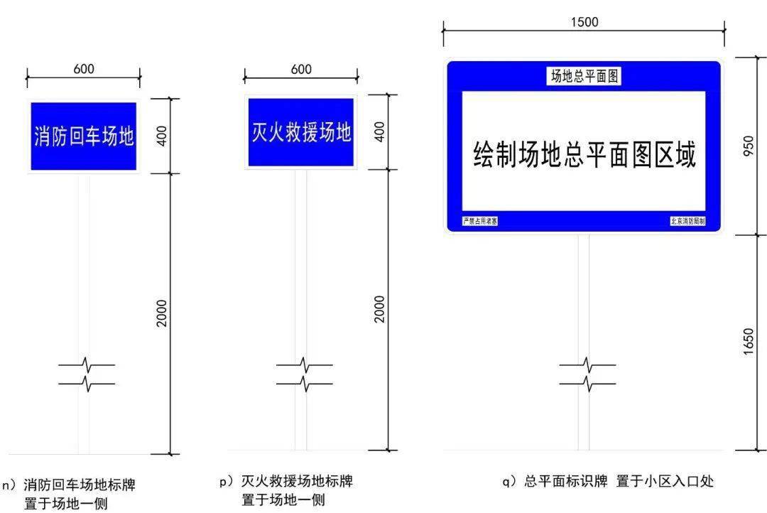 10  消防回车场指示标牌应设于回车场地靠近消防车道一侧.