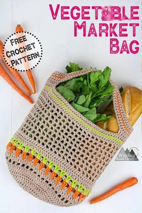 毛线|用剩余的毛线钩了几个购物网袋，出门真是好用极了！