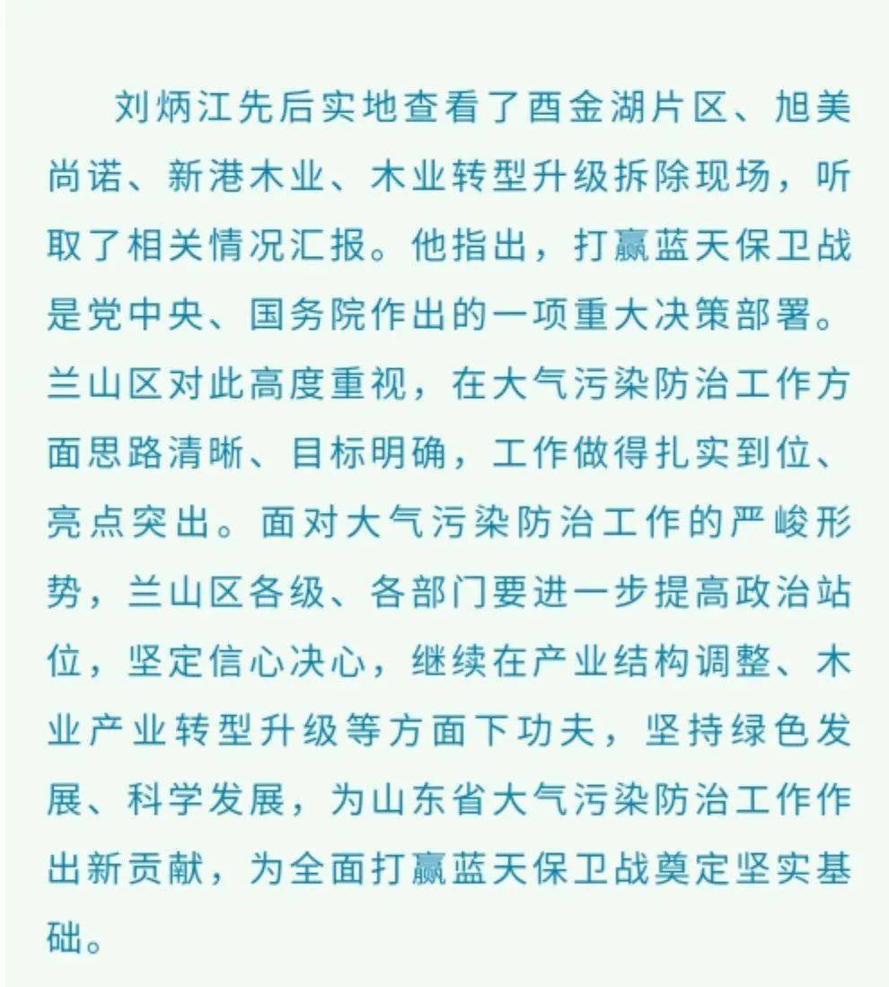 生态环境部大气司司长刘炳江来临沂市义堂镇调研板材行