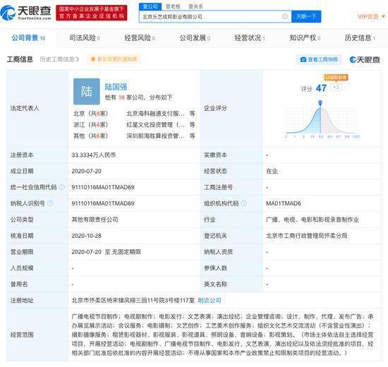 爱奇艺关联公司与新力量影视入股北京乐艺成邦