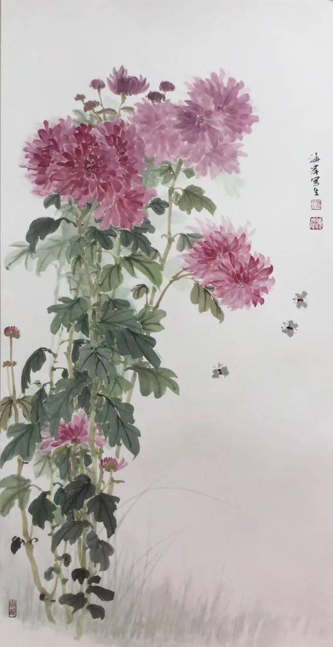 梁海岸|写意紫藤,牡丹,菊花,荷花技法班(只需200元)