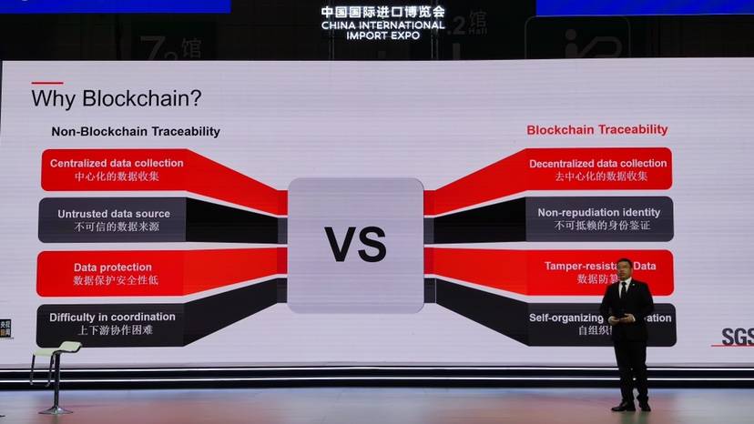 区块|让进口食品可追溯，SGS区块链追溯系统在进博会全球首发