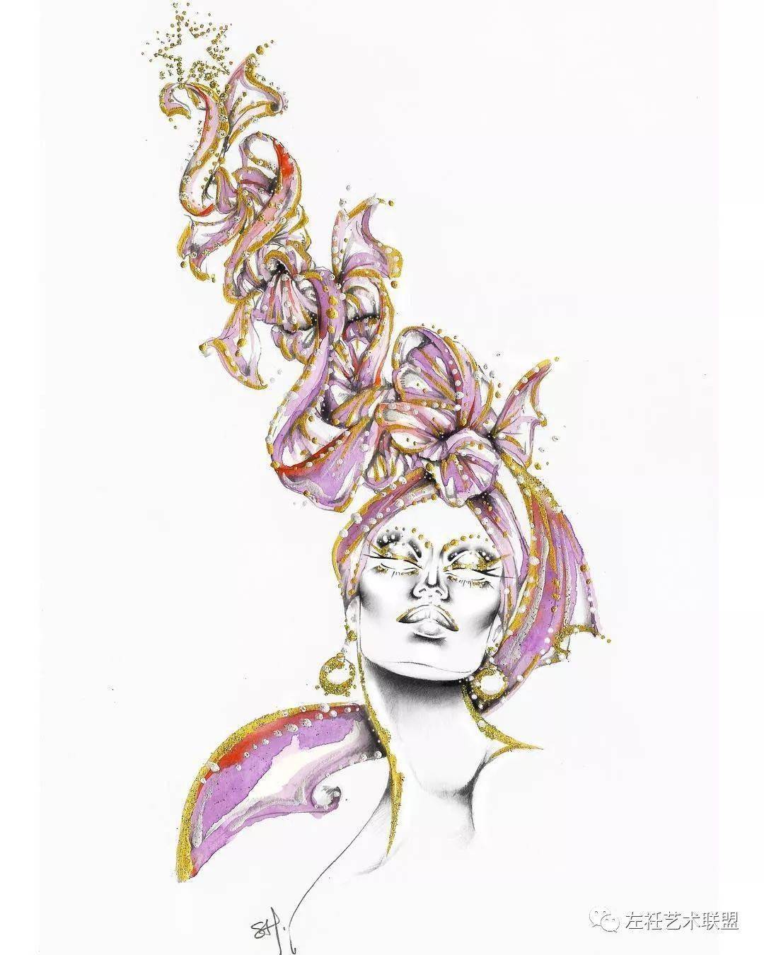 时尚|时装画上的褶皱不知怎么画？向这位时尚插画界的＂三宅一生＂学习一下！