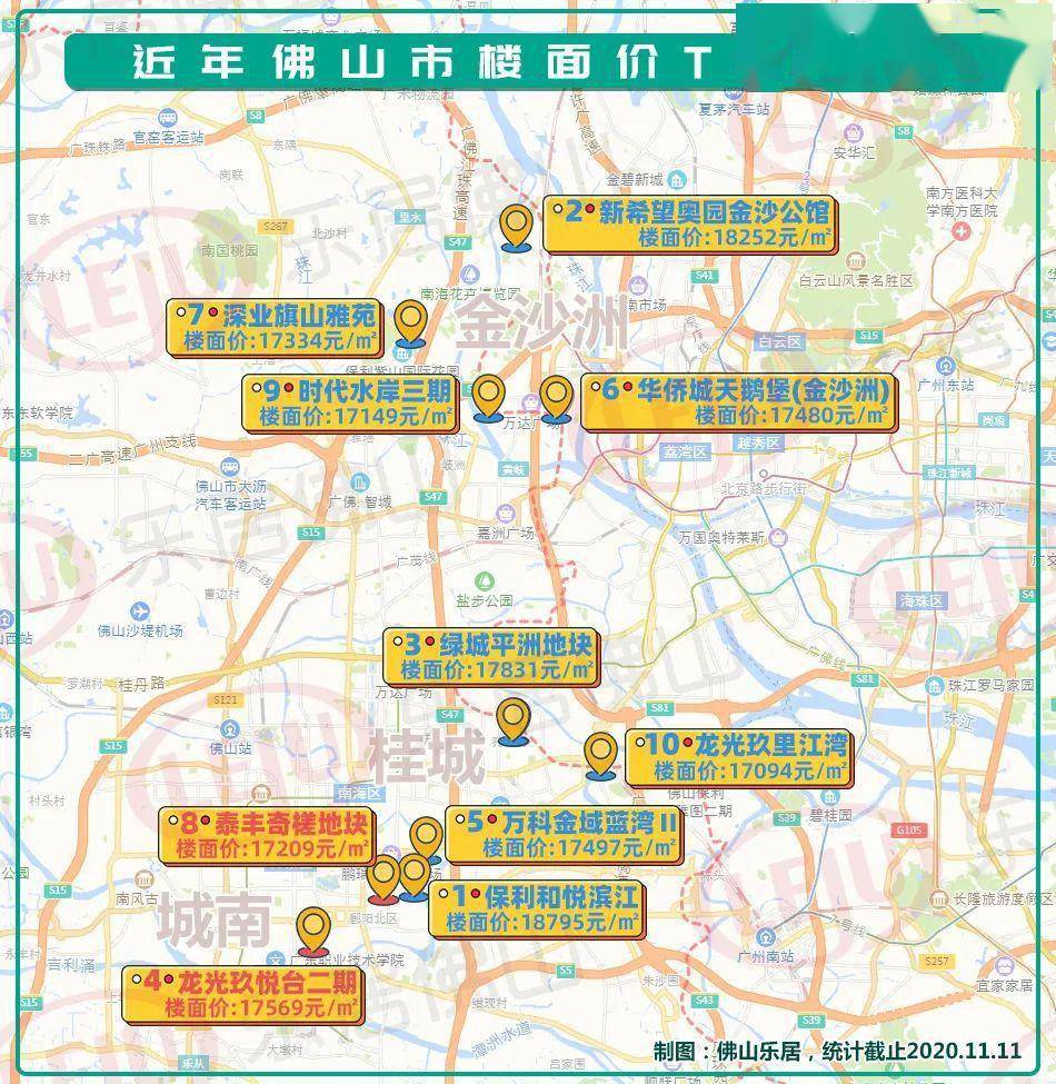 2020佛山五区地价地图!快看你家附近值几钱?