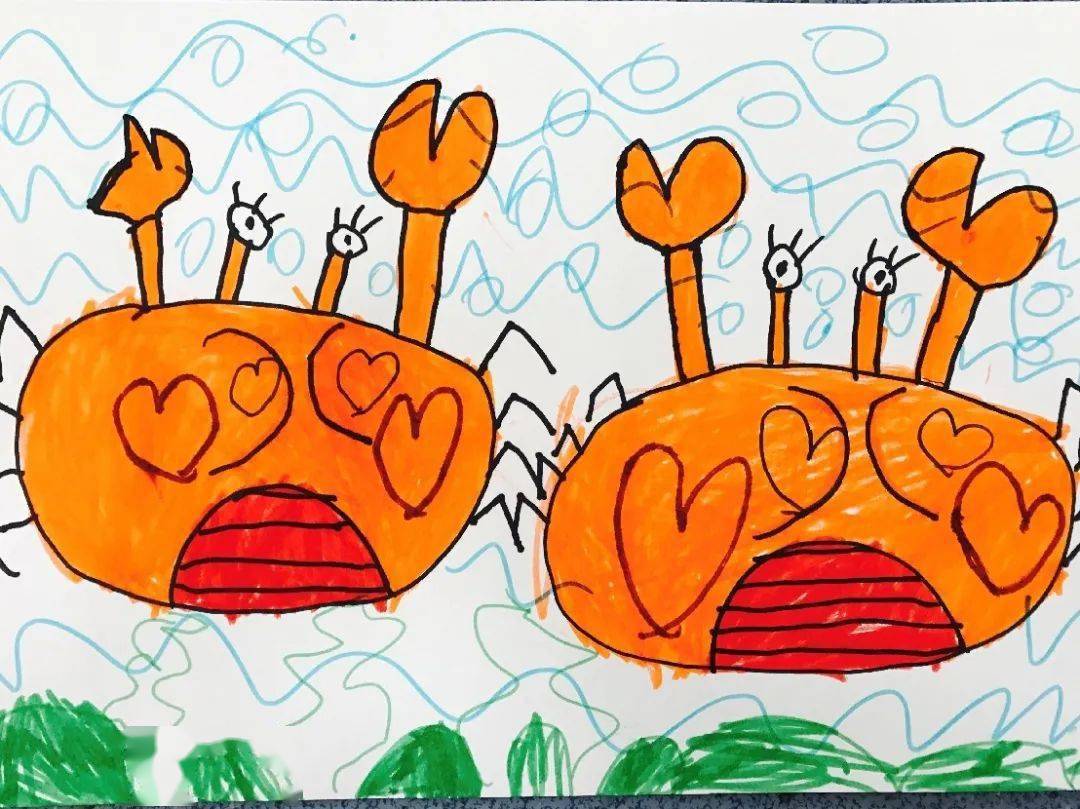 3-6岁涂鸦大全 创意简笔画螃蟹怎么画💛巧艺网