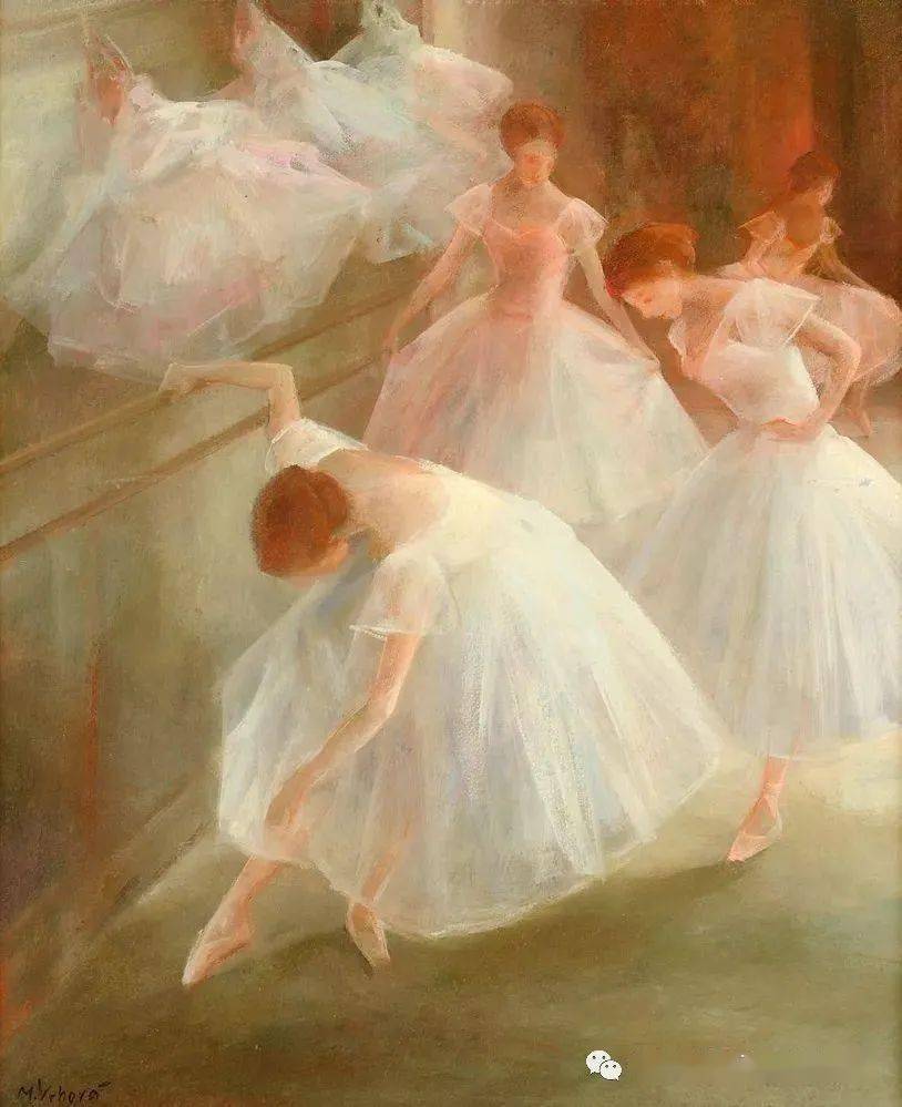油画欣赏如梦如幻的芭蕾舞者好唯美