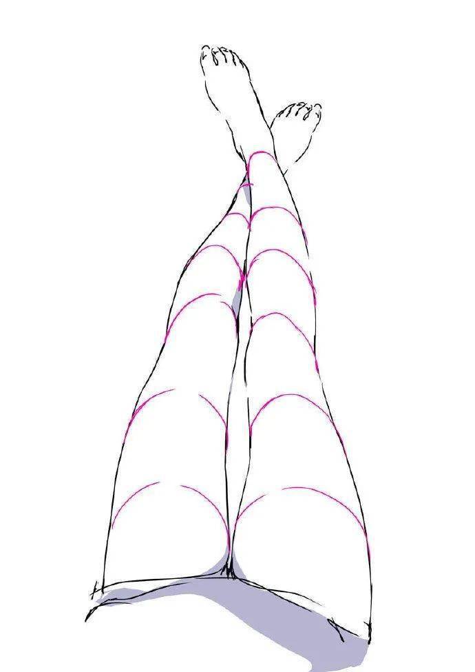 人体素材腿部绘画练习漫画少女腿部画法