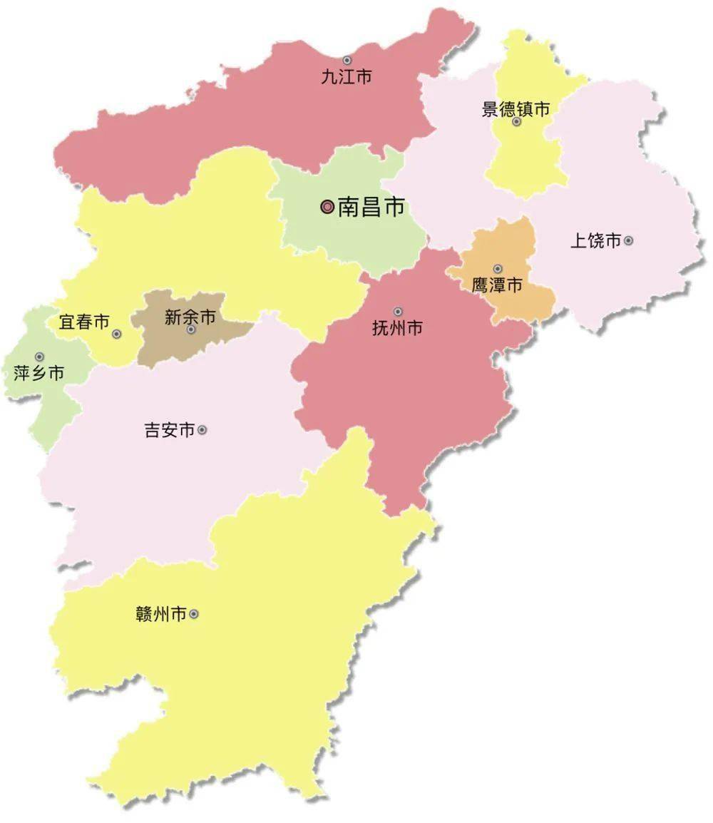 江西行政区划图