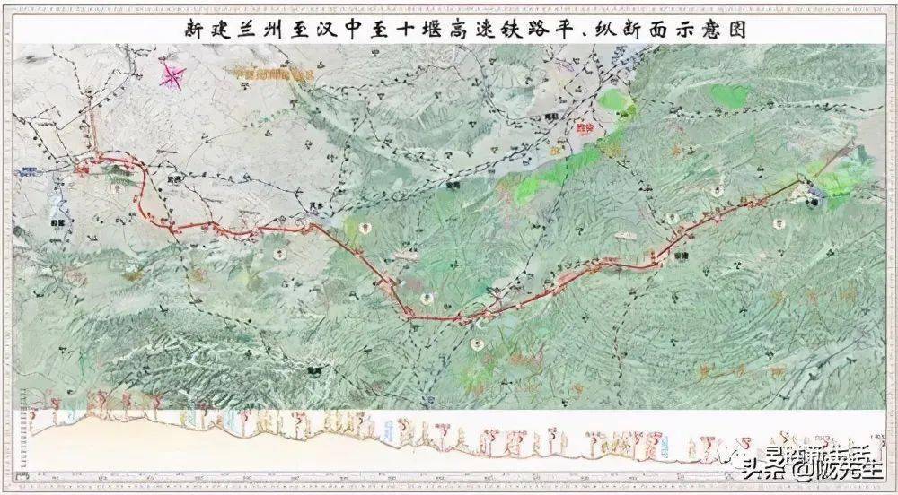 兰州至汉中至十堰高铁方案,经天水市,武山县.