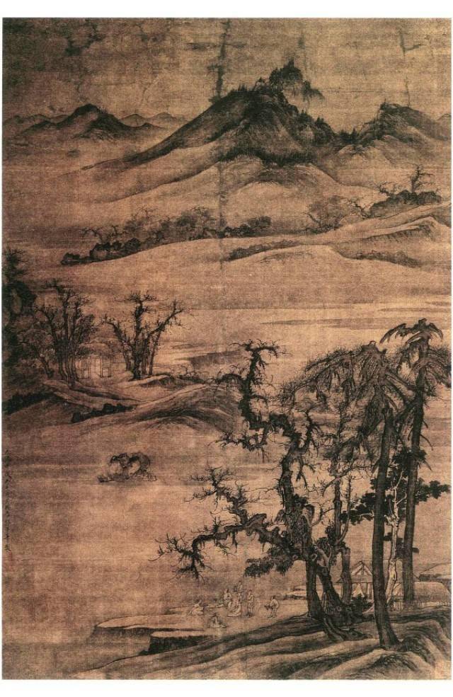 明代 古画 呉偉 (1459-1508)銘 江夏 山水画 画帖 中国 唐物 唐画
