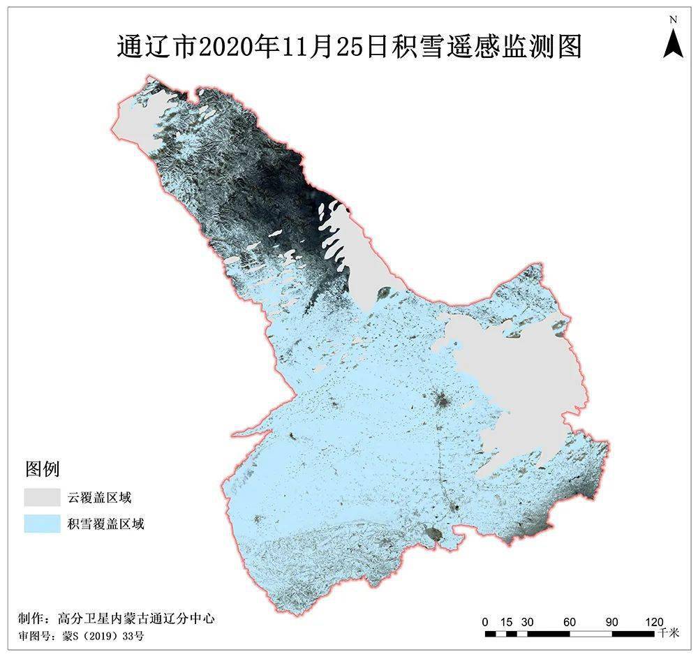 震撼!从太空看强降雪后的通辽