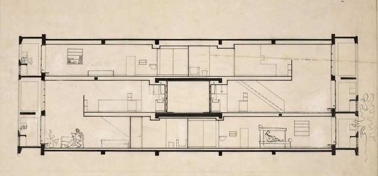 相信这也启发了柯布西耶的集合住宅设计[3]