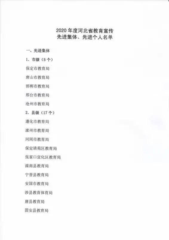 
县教育局被授予2020年度河北省教育宣传事情先进团体：开云app官方网站入口(图3)