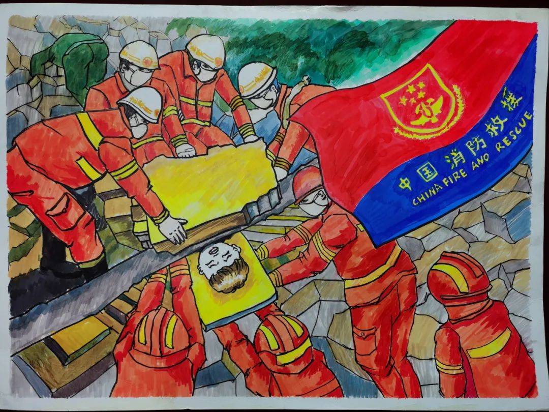 台州市青少年儿童消防绘画大赛中学组获奖作品展示