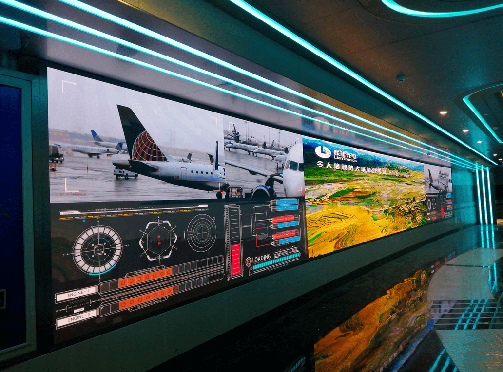 图5:海口美兰机场智慧3c指挥大厅监控屏由联建光电为海口美兰机场打造