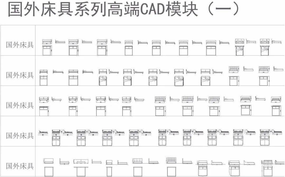 cad图库》本图库包含了绘图常用的平面,立面,茶几,沙发,床具,桌柜桌椅