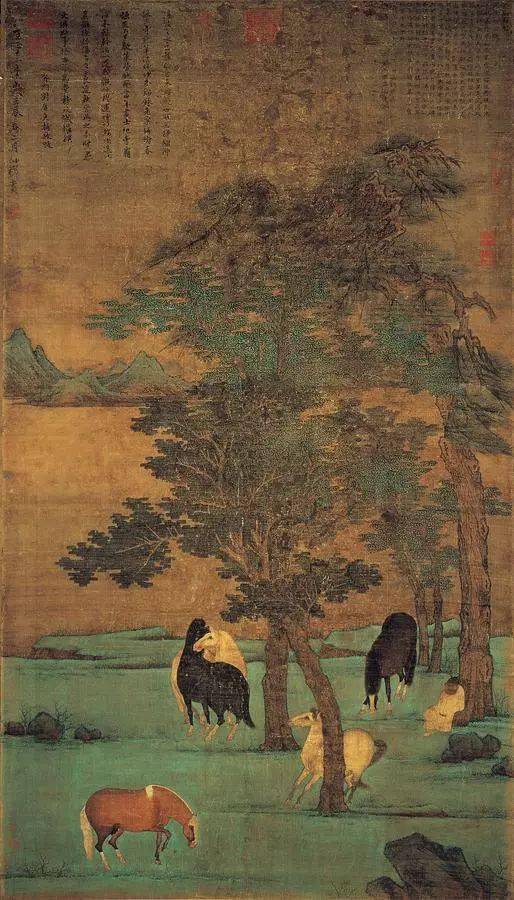 明 许宝 百马图卷 绢本设色 26×728.3cm 北京故宫博物院藏