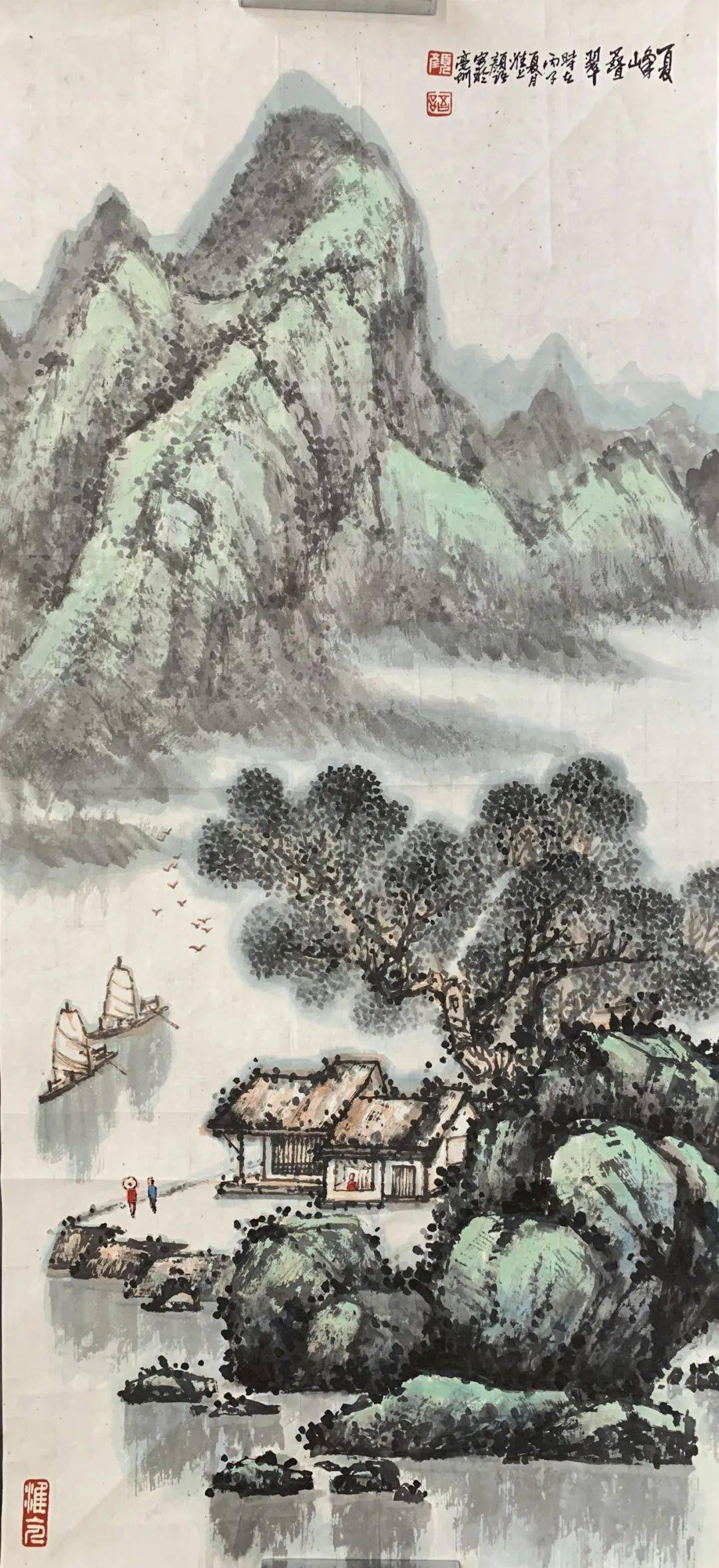 rmb：2,600 96×45cm 约3.8 平尺 设色纸本软片 翠9. 王涛 垂钓图 设色纸本软片