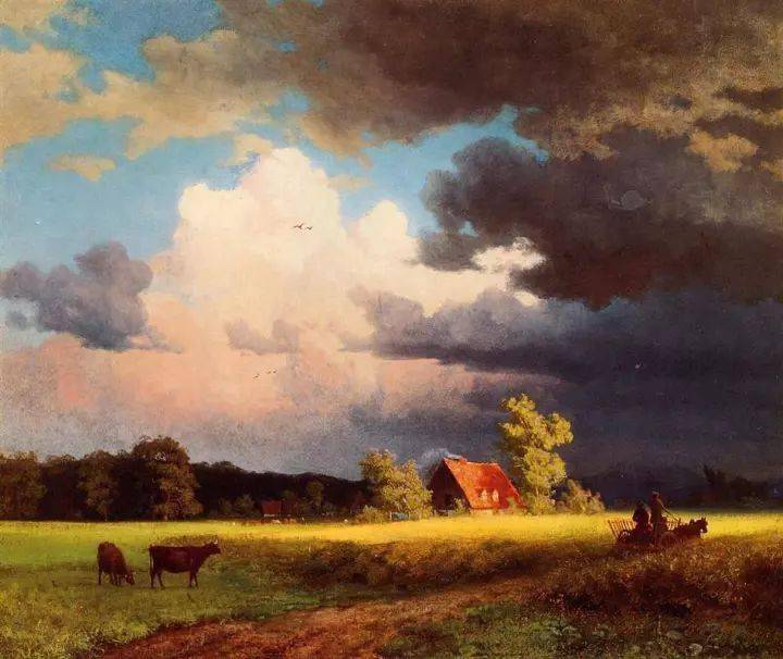 油画风景,美国艺术家albert bierstadt油画艺术作品