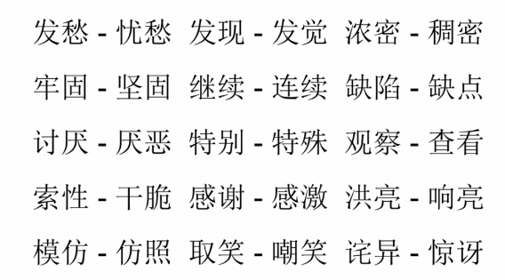 5反义词6重点内容7句子赏析只看了课本，了解知识重点还不够同步练习你也