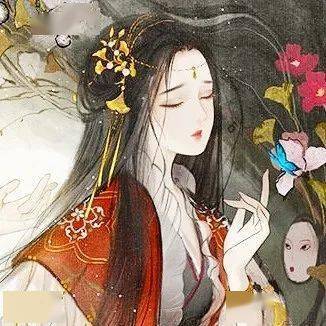意境古风漫画女生头像相恨不如潮有信相思始觉海非深