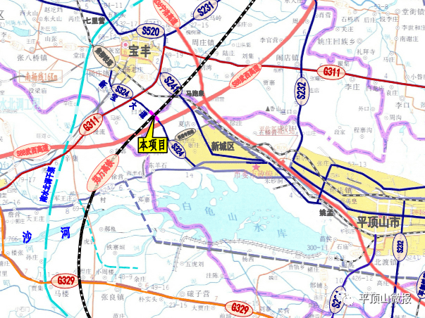 段改建工程(平叶快速通道),省道233焦桐线宝丰县周庄镇至鲁山县张良镇