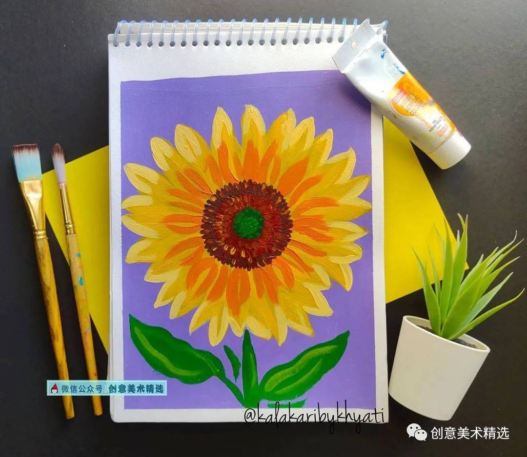 色彩临摹必备——15张亮丽的花卉主题创意丙烯画