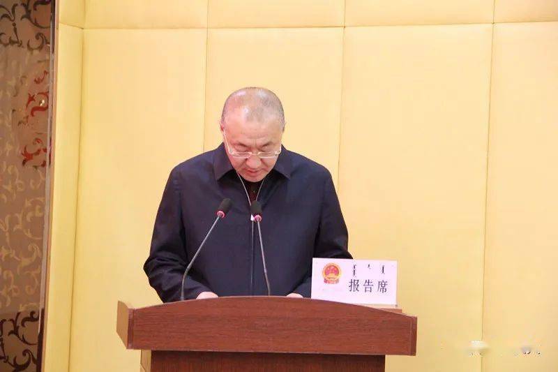 政府副县长刘文喜代表政府县长刘兴涛作提请报告.