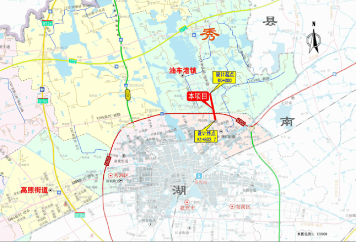 在《嘉兴市城市总体规划》中,贯通的茶园路北起申嘉湖高速油车港互通