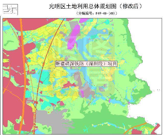 新建赣州至深圳客运专线 光明土地利用规划修改方案公示